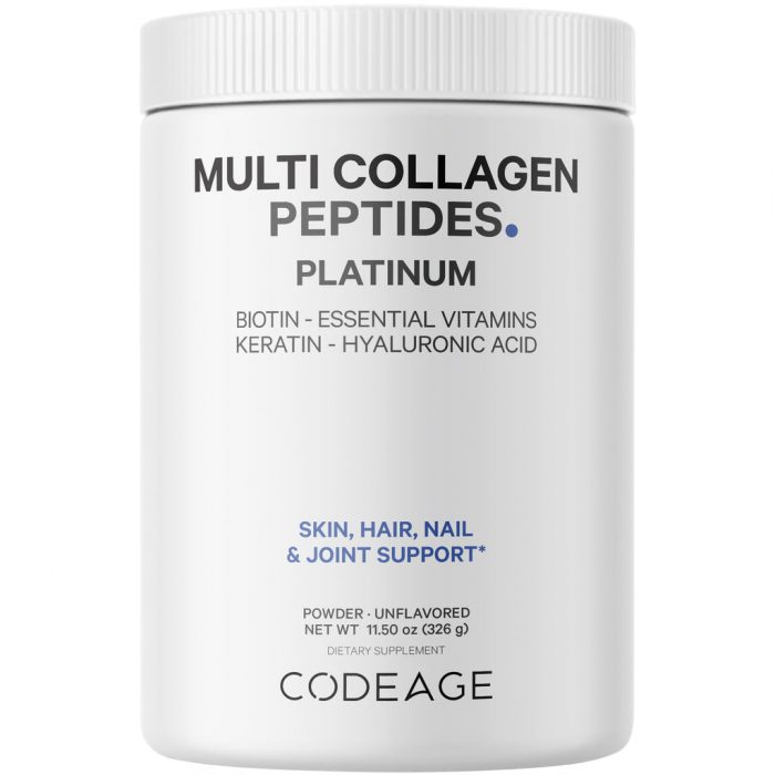 Multi Collagen Peptides Powder with Biotin Keratin Hyaluronic Acid for Hair Skin Nails & Joints by Codeage - Image 1